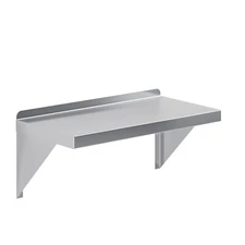 12" Width x 24" Length | Stainless Steel Wall Shelf | Square Edge