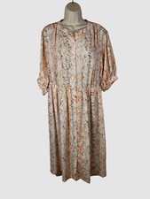 Calvin Klein Women's Orange Printed Button-Front Shirt Dress Size 10