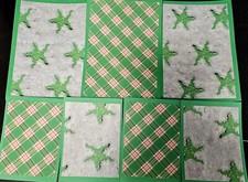 Premade Scrapbook Page/Mat Set - 7 pieces: Frosty Stars
