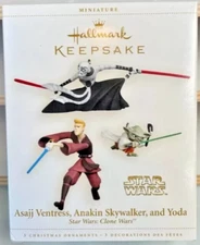 Hallmark 2006 Star Wars Anakin, Yoda, Ventress Clone Wars - Mini - Keepsake MIB