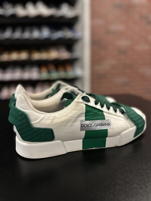 DOLCE & GABBANA Shoes White Green Leather Low Top Sneakers  display picture 1