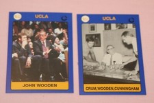 JOHN WOODEN LOT OF 2 1991 COLLEGIATE COLLECTION UCLA #130 & 103