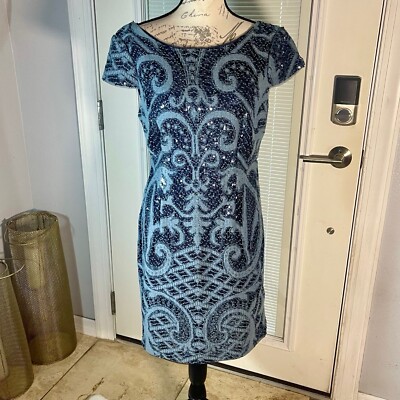 knee length dresses for ladies Adrianna Papell AP1E209273 - Long Mesh Sheath Dress main image 1