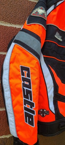 CASTLE X Snowmobile Jacket Small Orange Hitina Technical Gear Coat Vented - Picture 9 of 9