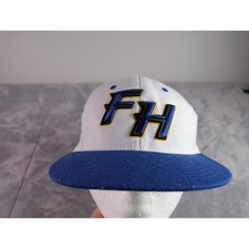 Zephyr FH Viking Mascot Youth Stretch Fit Hat White Blue Baseball Cap YTH