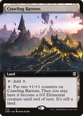 Crawling Barrens (Extended Art) - 378 - NM - Zendikar Rising