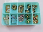 Vintage Lot of 10 Rhinestone Beaded Costume Jewelry  - 9 Clip Earrings 1 Pierced