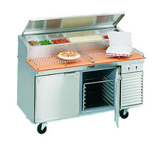 La Rosa 2562-PTB 62" 2-Door Refrigerated Pizza Prep Table, 8 Pans