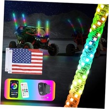 1PCS-3FT Whip Lights with Remote Control,Spiral RGB 3FT-1PCS Without Springs