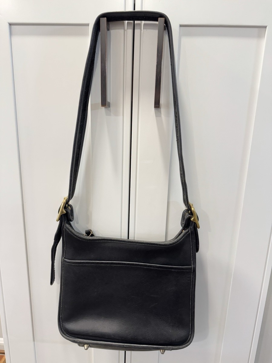 Old COACH One Shoulder Bag Leather 9966 Black Vintage | eBay