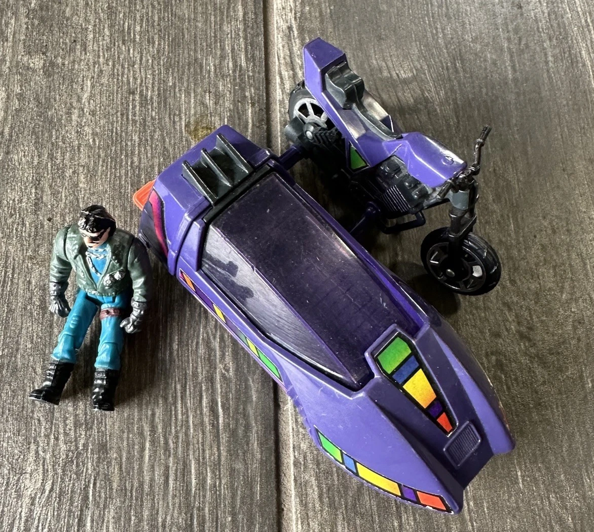 M.A.S.K. Kenner Piranha with Sly Rax Motorcycle Sidecar Venom Mask