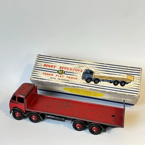 Dinky Supertoys 903 Foden Flat Truck Tailboard Red In Box Vintage & Original