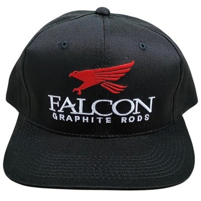 Vintage Falcon Graphite Rods Snapback Hat Cap Fishing Outdoors Black Young An