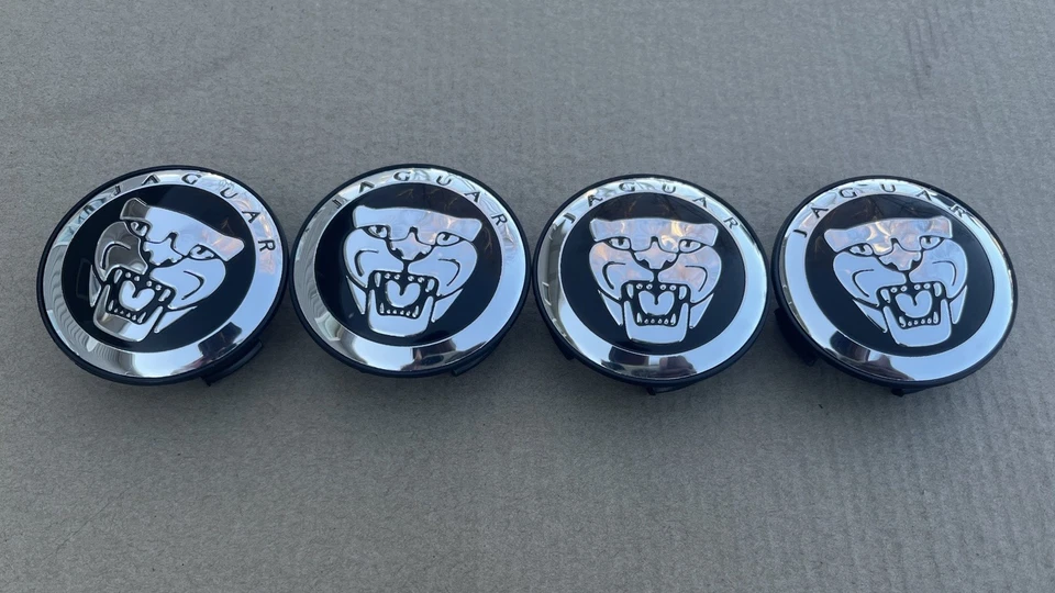 JAGUAR Juego de 4 Tapacubos Centrales Negro 59mm - - Satisfacción Garantizada Foto 4 de 4