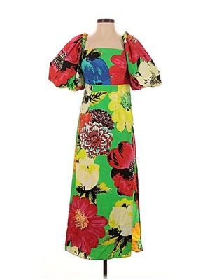 christopher john rogers target green dress x Floral Puff Sleeve High Low Midi Target collaboration