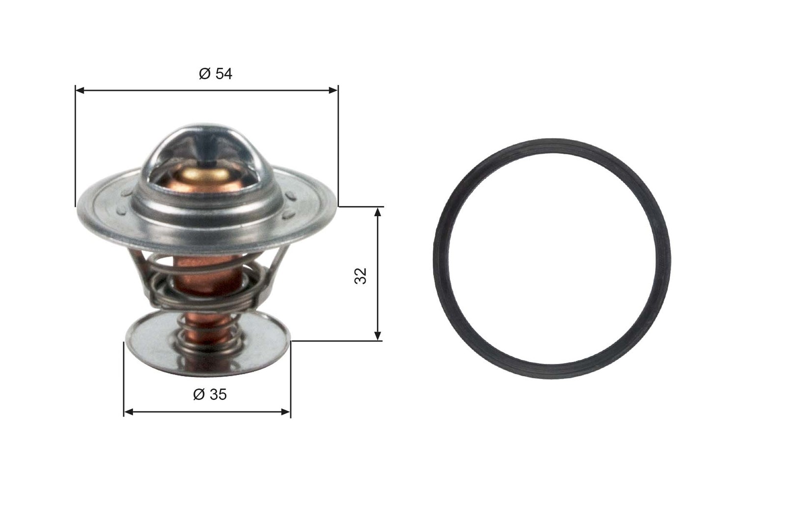 GATES-OE TH13684G1 Thermostat, coolant for AUDI,DAIMLER,JAGUAR,PORSCHE,SEAT,VW