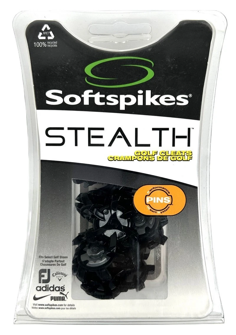 Softspikes Stealth Golf Cleat Spikes w/PINS Performance Insert System 21 Ct