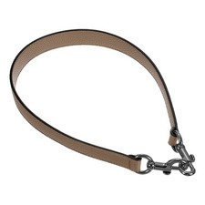 25.59 Inch PU Leather Short Bag Strap with Clasp, Dark Khaki, Grey Buckle