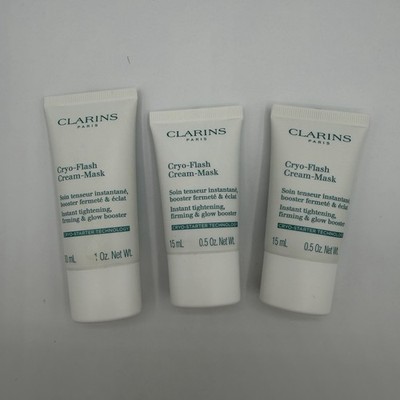 3 Set Of Clarins Cryo-Flash Cream-Masks 30 mL + 2x15ML Travel Size SEALED!