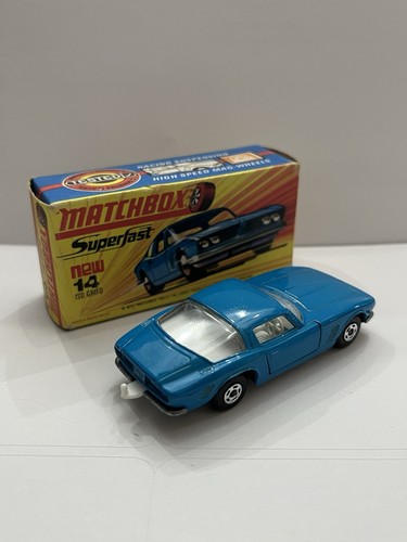 MATCHBOX SUPERFAST Nº 14 ISO GRIFO AZUL CLARO BASE SIN PINTAR WW SIN USAR, EN CAJA - Imagen 2 de 3