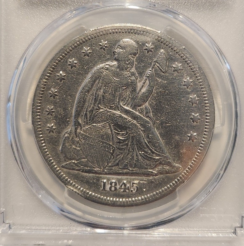 1845 SEATED LIBERTY SILVER DOLLAR