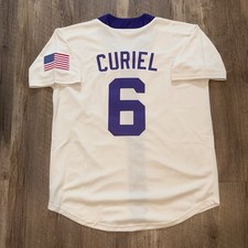 Derek Curiel Natural LSU Tigers Cream #6 Jersey Nike Size Large NCAA Stitched