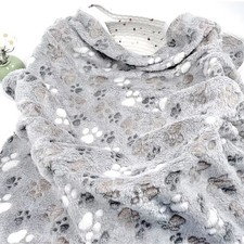 Warm  Soft Fluffy Fleece Flannel Pet Cat Dog GRAY Blanket Mat 30"x 21" SM - MED