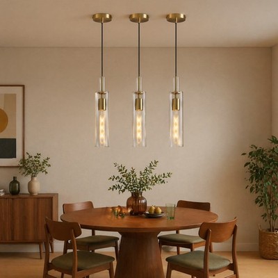 3 Pack Pendant Light Modern Chandelier Kitchen Island Glass Hanging Lamp Fixture