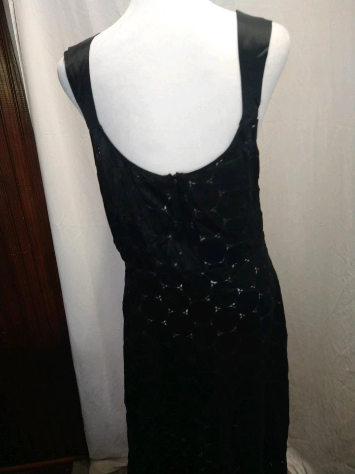 Vestido Asiático Seda Pequeño Negro Tejido Abierto Dobladillo Crudo Oscuro Romántico Gótico Punk Talla L Foto 3 de 4