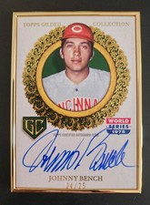 2025 Topps Gilded Collection Johnny Bench Gilded Champions Auto Gold Frame /25