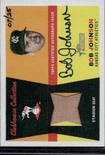 2009 Topps Heritage #CCAR-BJ Bob Johnson Clubhouse Collection Relics Autos #/25