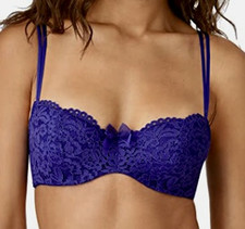 B.TEMPT'D WACOAL Ciao Bella Spectrum Blue Balconette Underwire Bra Womens 32DDD