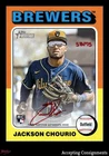2024 Topps Heritage Real One Red Ink Jackson Chourio RC Rookie AUTO 58/75