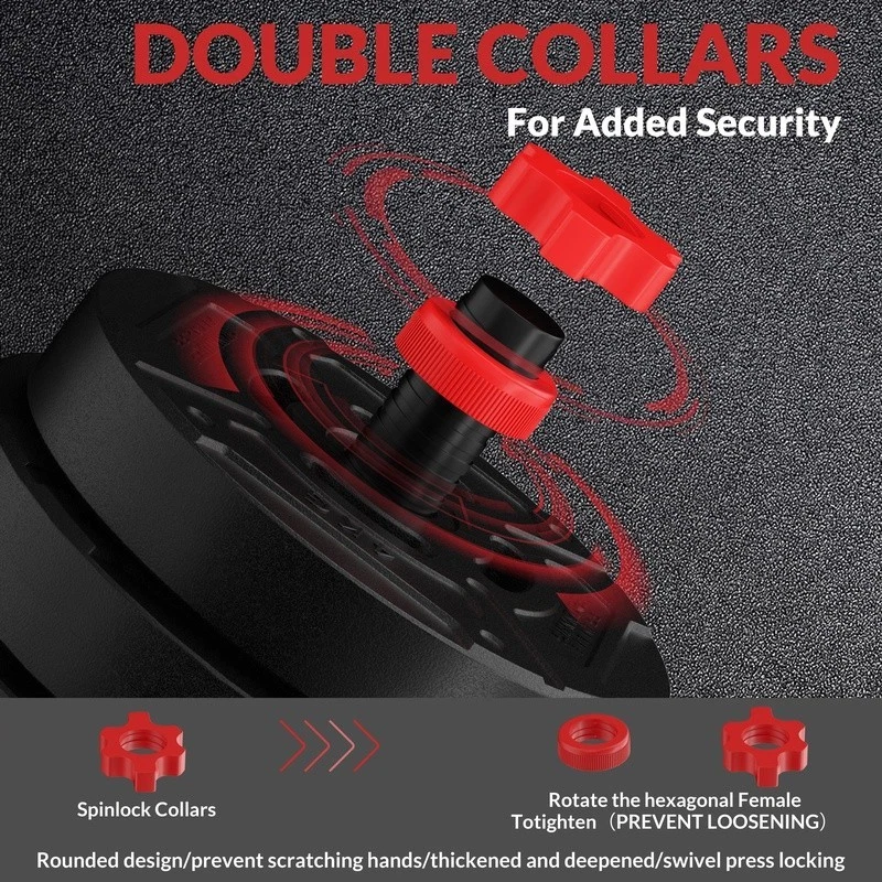 60LB Adjustable Dumbbell Barbell Set Portable Fitness Weights 2-in-1 Changeable - Image 3 of 4