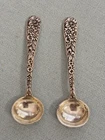 Pair of Vintage S. Kirk & Son Co. Sterling Silver Repousse Master Salt Spoons