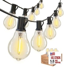  200FT LED Outdoor String Lights with 100+5 200 FT (105 Bulbs) Black