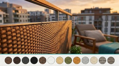 PE-Rattan Balkonverkleidung Sichtschutz Polyrattan Balkonbespannung 60-150cm