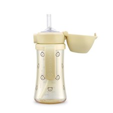 Flip Top Spill Proof PPSU BPA Free Baby Toddler Sippy Cup Straw Bear 10oz