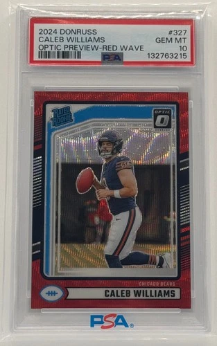 2024 Panini Donruss Caleb Williams Optic Rated Rookie Red Wave Bears PSA 10