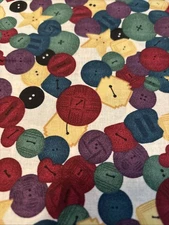 Past & Presents For Daisy Kingdom 1996 “Buttons” Red/Green/Blue/Purple 36” x 45”