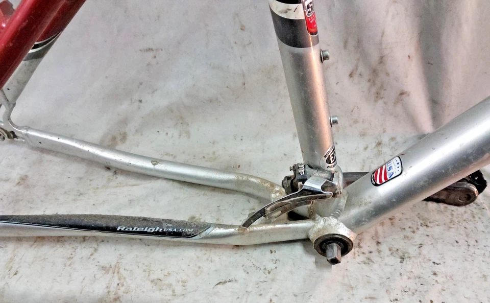 Cuadro de bicicleta MTB Raleigh M60 1999 18" disco rígido medio 26"/650b hecho en EE. UU. café~ Foto 3 de 4