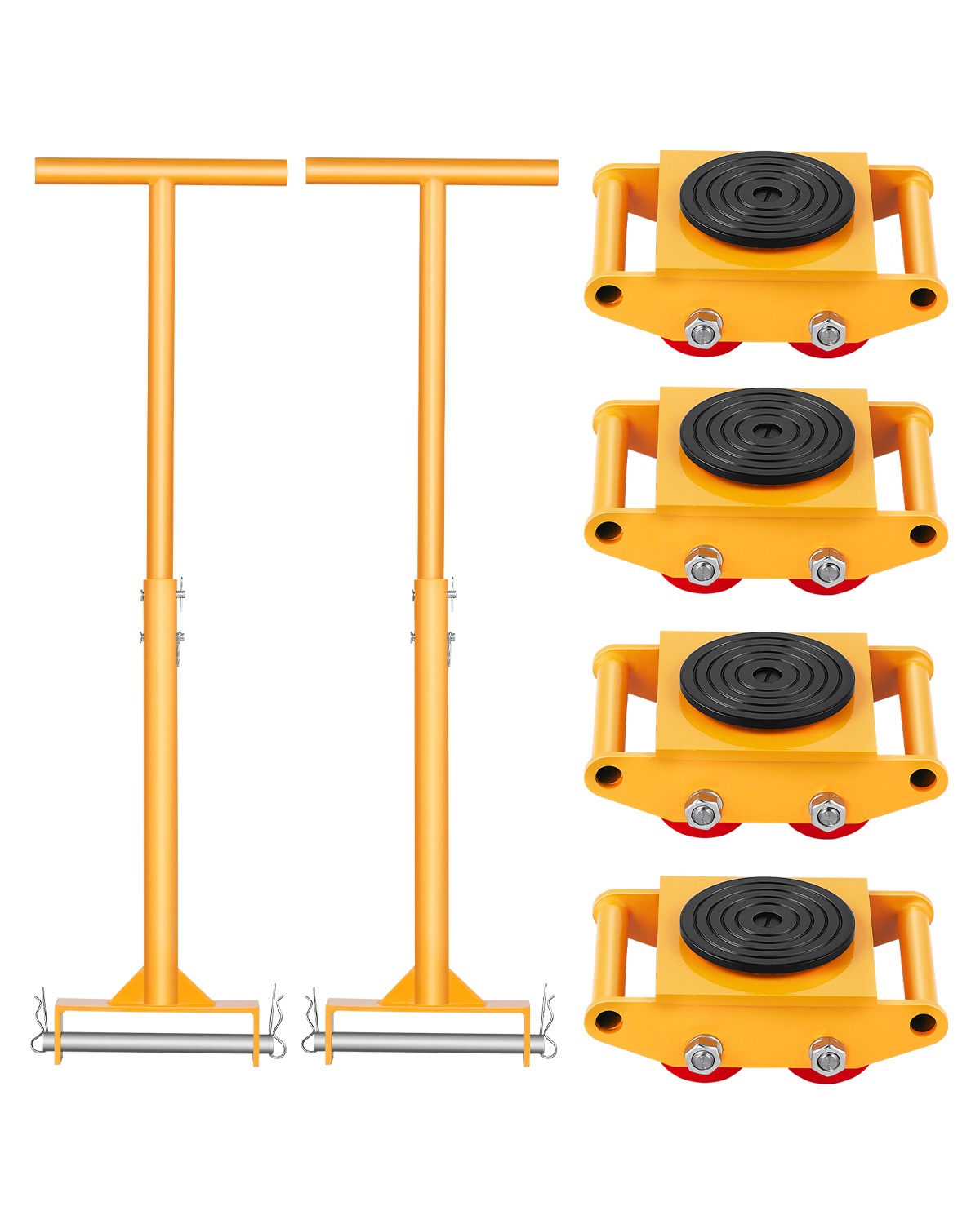 VEVOR Machine Skate 13228 lbs 6T Machinery Skate Dolly with Handle 360° Rotation