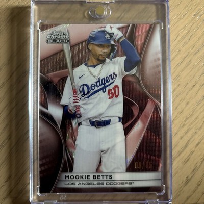 2025 Topps Chrome Black Mookie Betts Rose Gold Wave Refactor /15 #128 - Dodgers