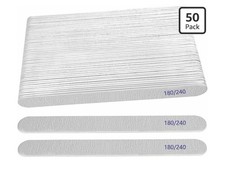 50 Packs Nail File,Emery Boards for Nails 180/240 Grit ,Wood Double Sided Emory