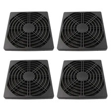 4 Pcs 120mm Black Square Plastic Cooling Fan Filter Cover Dust Black120mm