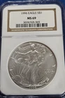 A 1996 $1 American Silver Eagle NGC MS69 Brown Label
