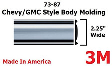 1973-1987 Chevy GMC Chrome Side Body Trim Molding Full Size Pickup Truck - 2.25"