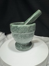 Green Natural Marble Mortar And Pestle Footed Spice Grinder Bartender Muddler