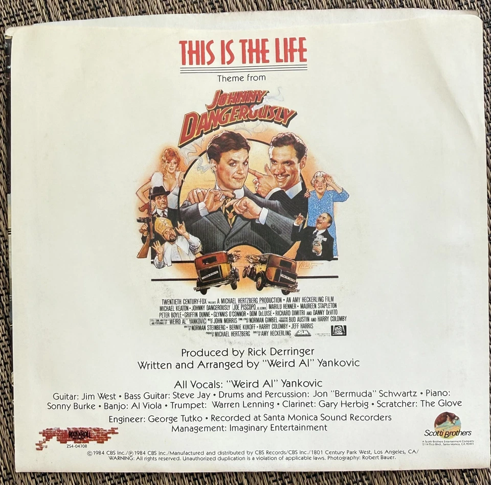 Weird Al Yankovic - This Is the Life/Buy Me a condo - Rock Roll ZS4 04708 - M PS - Image 2 of 4