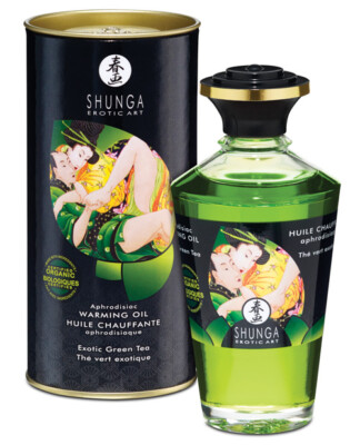 Shunga Organica Warming Oil Green Tea 3.5 Oz